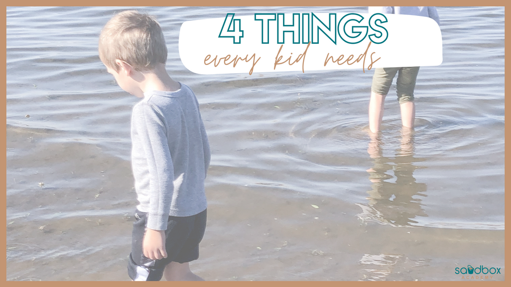 text read 4 thing every kid needs image of two kids in water