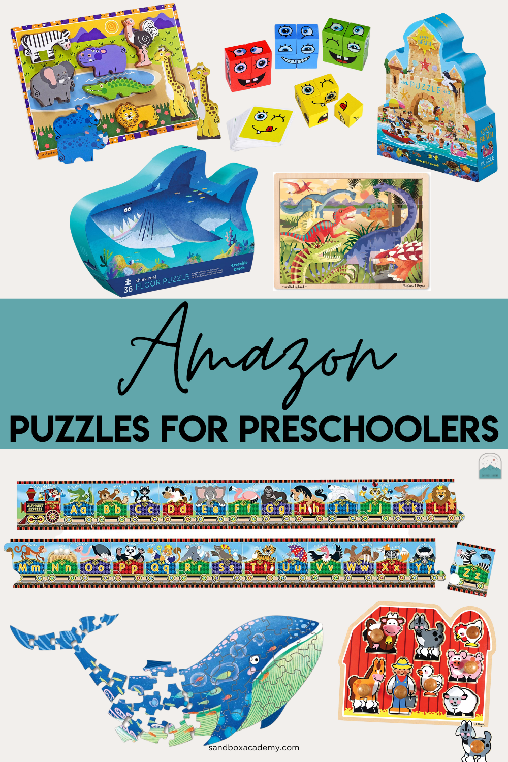 collage of puzzles for preschoolers and toddlers one amazon to help stay at home mom routines